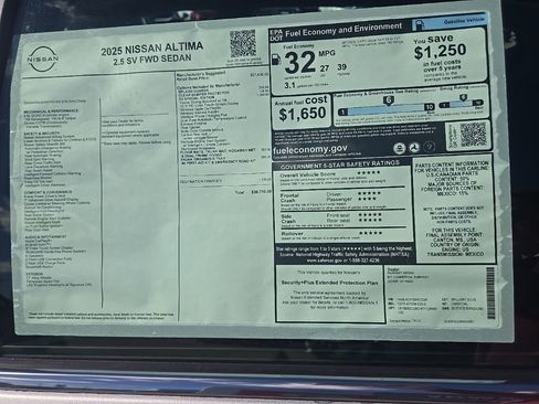 New 2025 Nissan Altima 2.5 SV w/ SV Special Edition Package image 32