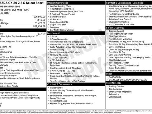 Used 2024 MAZDA CX-30 AWD 2.5 S w/ Select Sport Pkg image 37