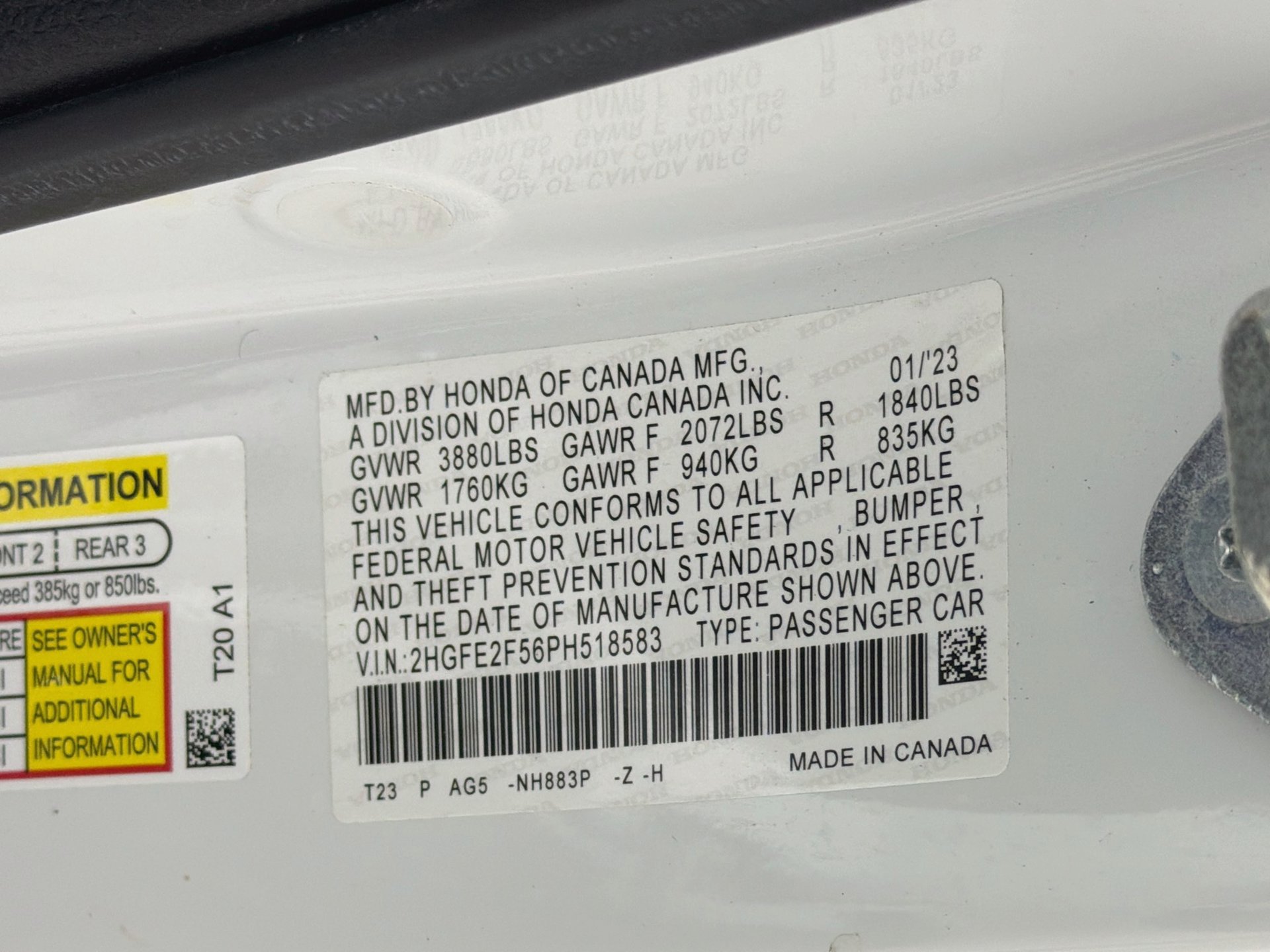 Certified 2023 Honda Civic Sport image 40