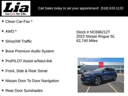 Used 2022 Nissan Rogue SL w/ SL Premium Package AWD/4WD image 12
