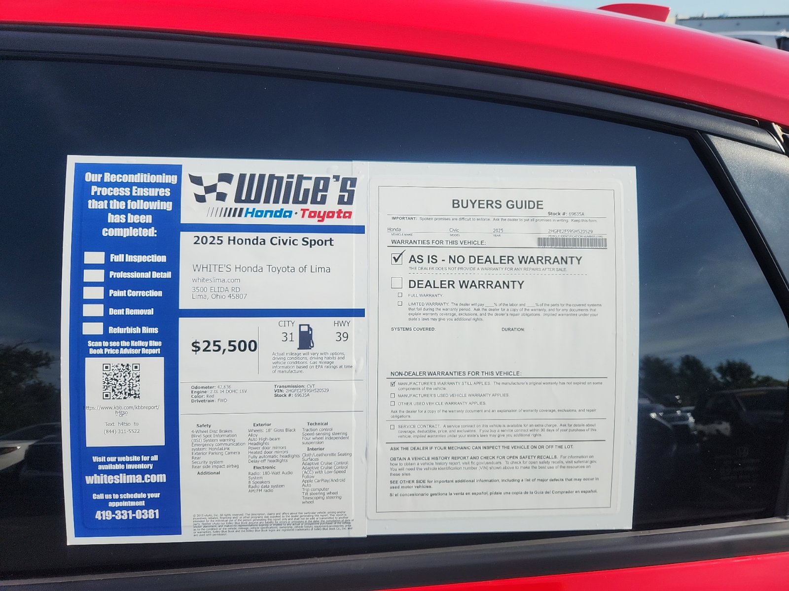 Used 2025 Honda Civic Sport image 12