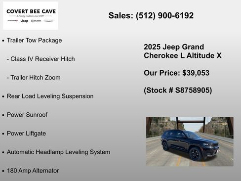 New 2025 Jeep Grand Cherokee L Altitude RWD image 24