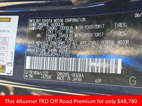 Used 2023 Toyota 4Runner TRD Off-Road Premium w/ Moonroof Package image 42