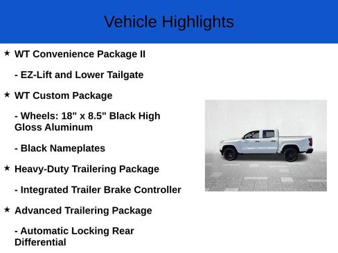 New 2026 Chevrolet Colorado W/T w/ WT Custom Package RWD image 3