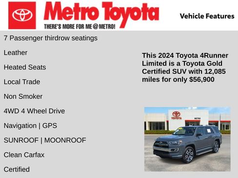Certified 2024 Toyota 4Runner Limited AWD/4WD image 6