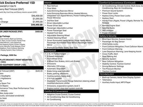 New 2026 Buick Enclave Preferred w/ LPO, Floor Liner Package image 25