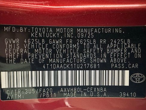 Used 2026 Toyota Camry LE FWD image 11
