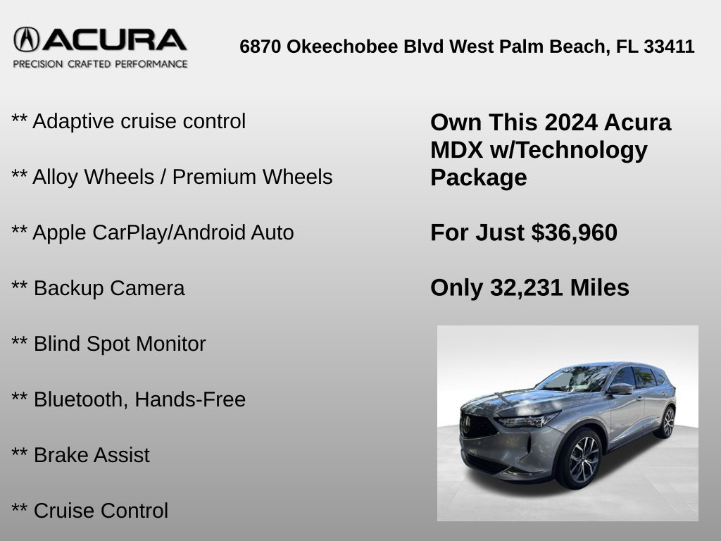Used 2024 Acura MDX w/ Technology Package FWD image 6
