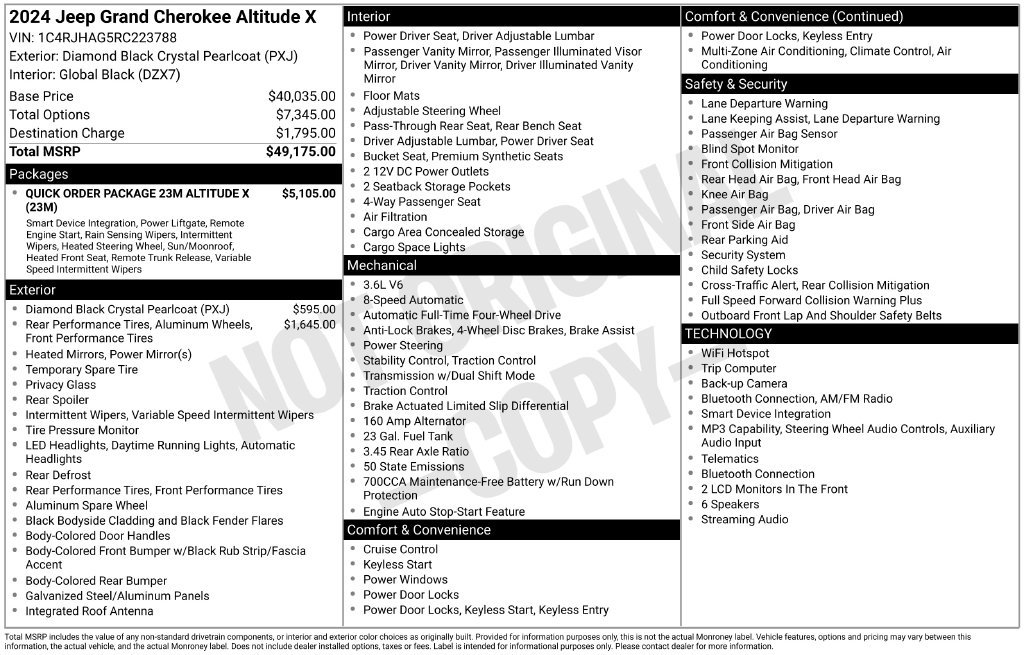 Certified 2024 Jeep Grand Cherokee Altitude AWD/4WD image 3