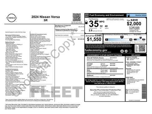 Used 2024 Nissan Versa SR FWD image 2