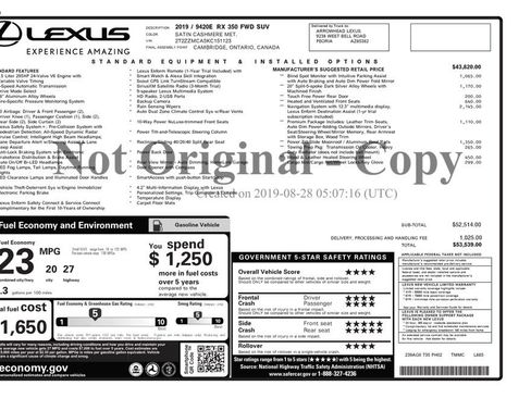 Used 2019 Lexus RX 350 FWD w/ Navigation Package image 4