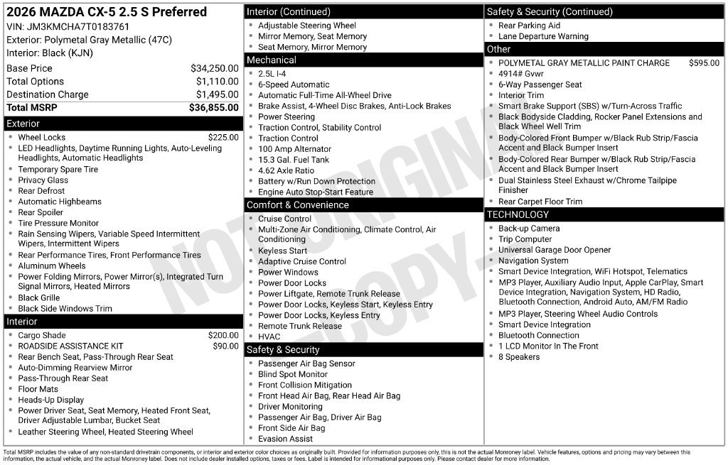 New 2026 MAZDA CX-5 Preferred AWD/4WD image 22