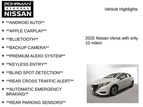 New 2025 Nissan Versa SV w/ Trunk Package image 8