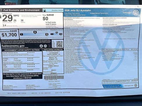 New 2026 Volkswagen Jetta GLI Autobahn image 19