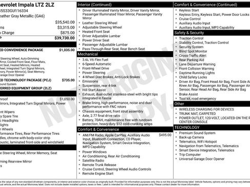 Used 2016 Chevrolet Impala LTZ w/ Enhanced Convenience Package FWD image 6