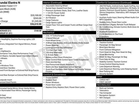 New 2026 Hyundai Elantra N w/ Cargo Package FWD image 4