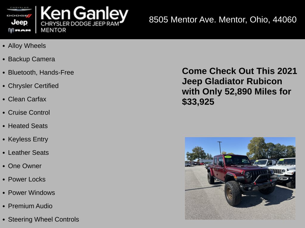 Used 2021 Jeep Gladiator Rubicon AWD/4WD image 5