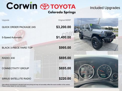 Used 2017 Jeep Wrangler Unlimited Sport w/ Quick Order Package 24S AWD/4WD image 4