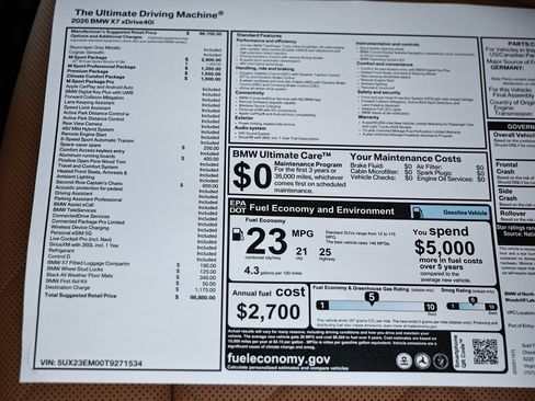 New 2026 BMW X7 xDrive40i w/ M Sport Package image 43