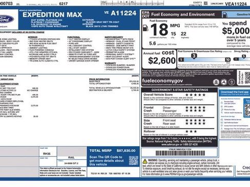 New 2027 Ford Expedition Max Platinum w/ Stealth Appearance Package AWD/4WD image 4