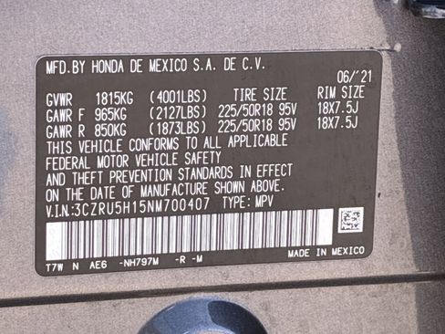 Certified 2022 Honda HR-V Sport image 37