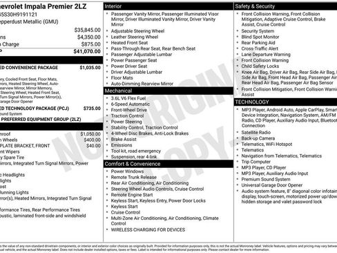 Used 2017 Chevrolet Impala Premier w/ Enhanced Convenience Package FWD image 41