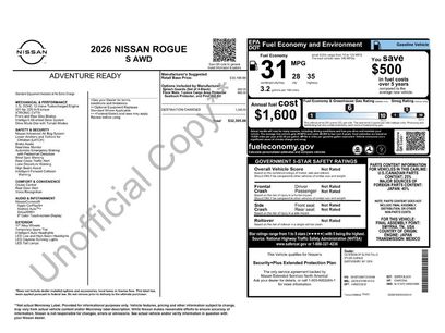New 2026 Nissan Rogue S