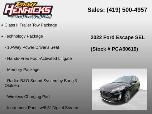 Used 2022 Ford Escape SEL w/ Technology Package AWD/4WD image 10