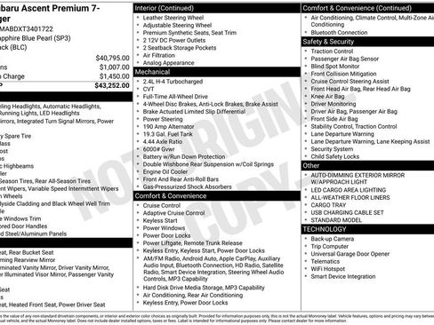Used 2026 Subaru Ascent Premium AWD/4WD image 12