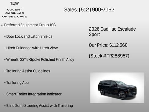New 2026 Cadillac Escalade Sport w/ Touring Package image 12