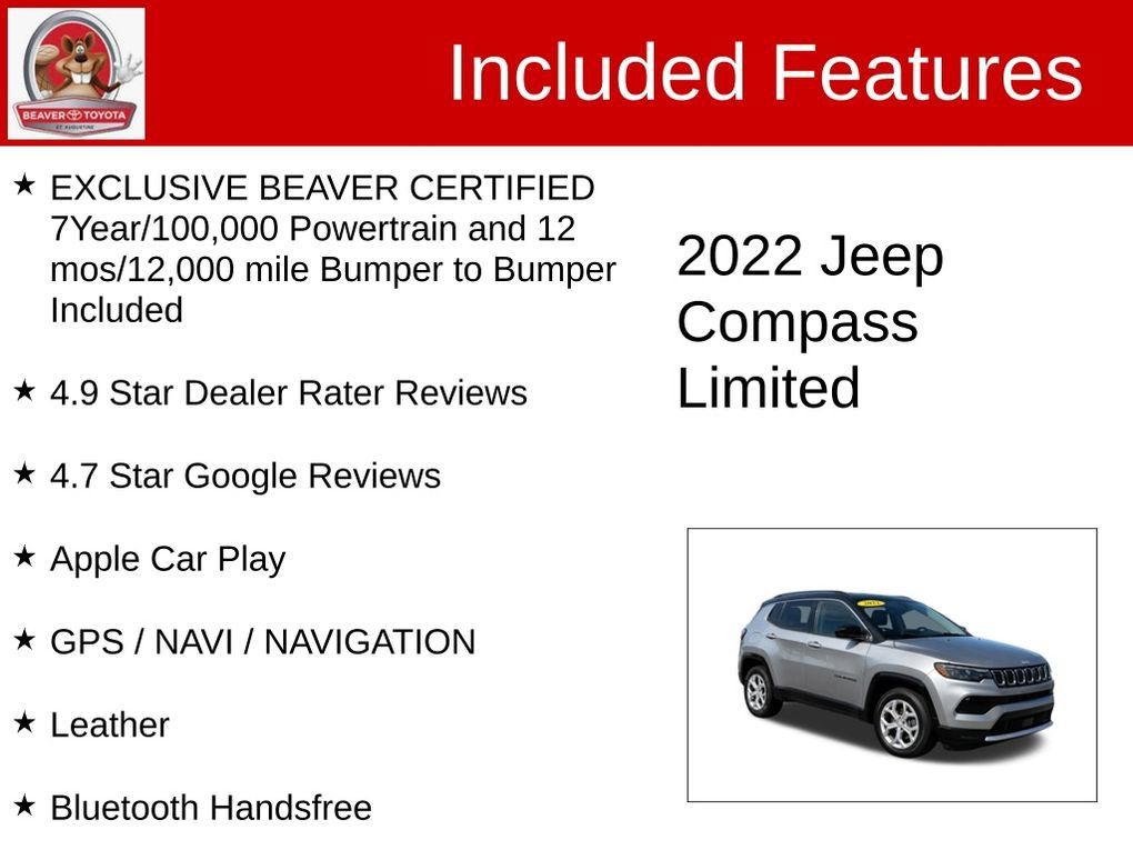 Used 2022 Jeep Compass Limited w/ Elite Group AWD/4WD image 4