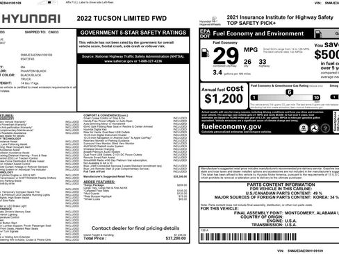 Used 2022 Hyundai Tucson Limited w/ Cargo Package image 54