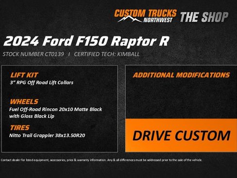 Used 2024 Ford F150 Raptor w/ Equipment Group 803A Raptor R image 2