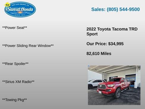 Used 2022 Toyota Tacoma TRD Sport w/ Technology Package AWD/4WD image 14