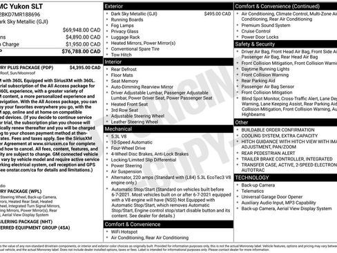 Used 2021 GMC Yukon SLT w/ SLT Luxury Plus Package image 56