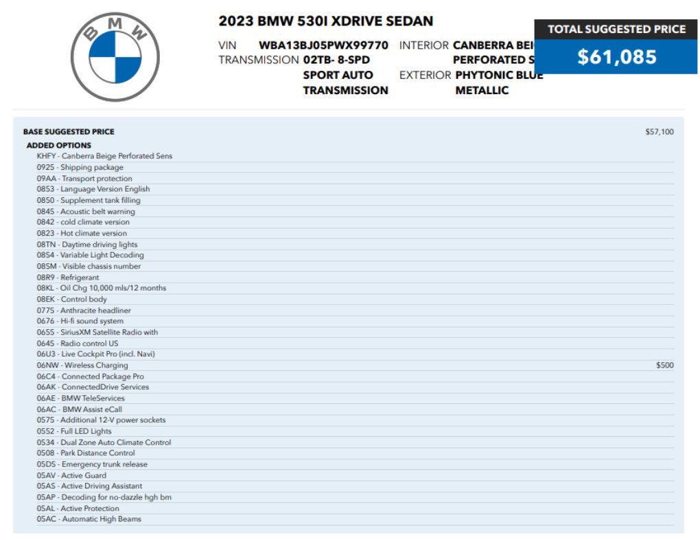 Used 2023 BMW 530i xDrive w/ Convenience Package AWD/4WD image 2