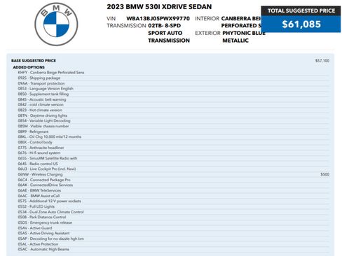 Used 2023 BMW 530i xDrive w/ Convenience Package AWD/4WD image 2