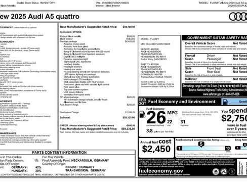 New 2025 Audi A5 2.0T Prestige image 32