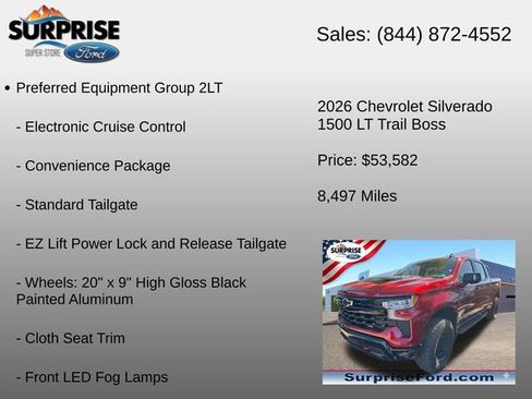 Used 2026 Chevrolet Silverado 1500 LT Trail Boss w/ LT Trail Boss Premium Package AWD/4WD image 14