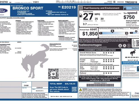 New 2026 Ford Bronco Sport Big Bend w/ Convenience Package AWD/4WD image 5