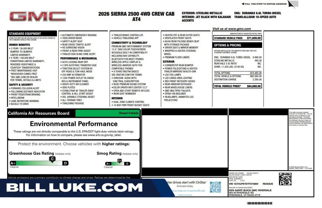 Used 2026 GMC Sierra 2500 AT4 AWD/4WD image 1