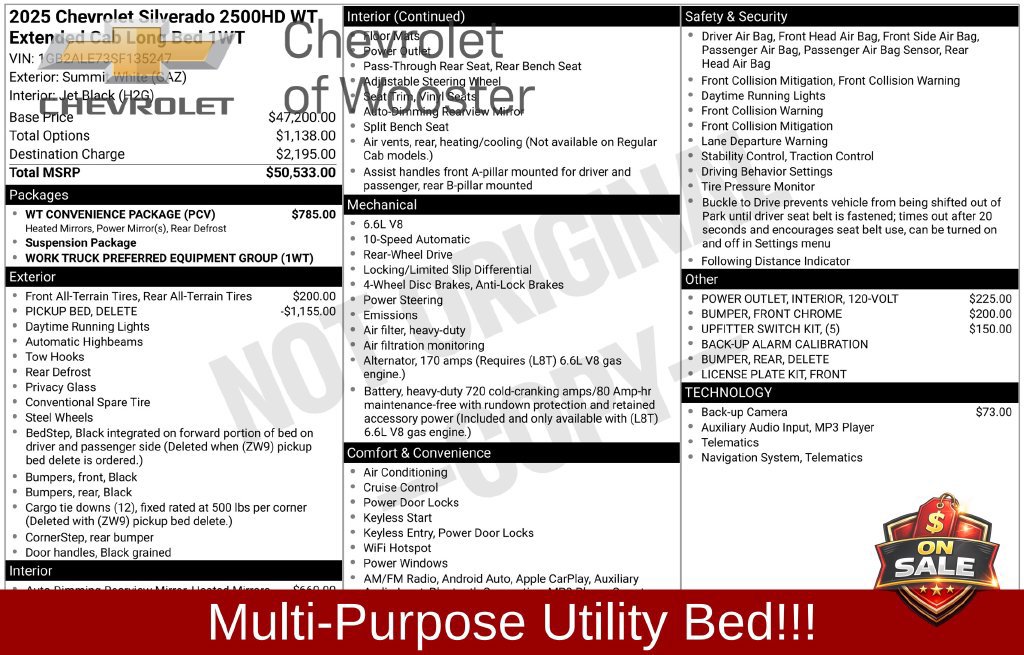 Used 2025 Chevrolet Silverado 2500 W/T w/ WT Convenience Package RWD image 58