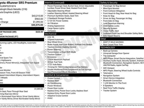 Used 2023 Toyota 4Runner SR5 Premium w/ Moonroof Package RWD image 9