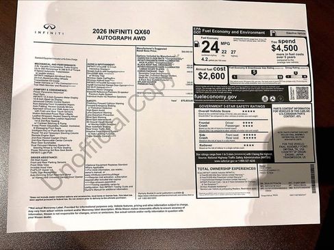 New 2026 INFINITI QX60 Autograph w/ Dark Cargo Package AWD/4WD image 41