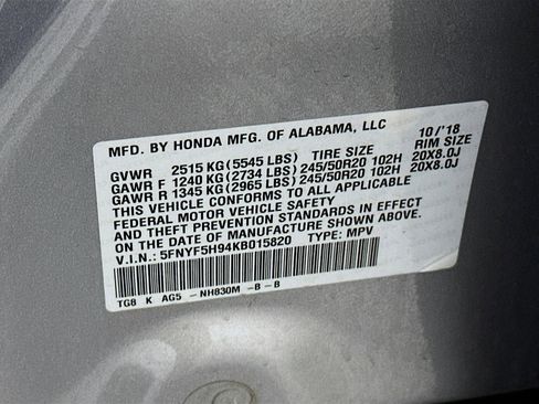Used 2019 Honda Pilot Touring image 12