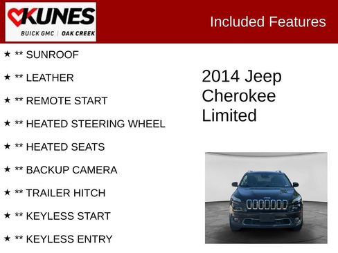 Used 2014 Jeep Cherokee Limited w/ Technology Group AWD/4WD image 2