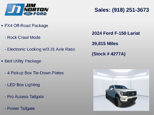 Used 2024 Ford F150 Lariat w/ Equipment Group 502A High AWD/4WD image 15