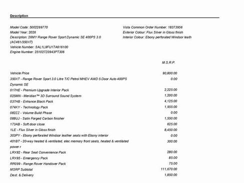 Certified 2026 Land Rover Range Rover Sport Dynamic SE AWD/4WD image 3