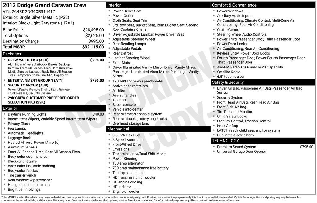 Used 2012 Dodge Grand Caravan Crew w/ Crew Value Pkg FWD image 32