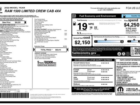 Used 2022 RAM 1500 Limited w/ Bed Utility Group AWD/4WD image 4